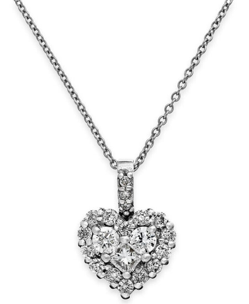 EFFY® Diamond Heart Pendant Necklace (5/8 ct. t.w.) in 14k White or Yellow Gold