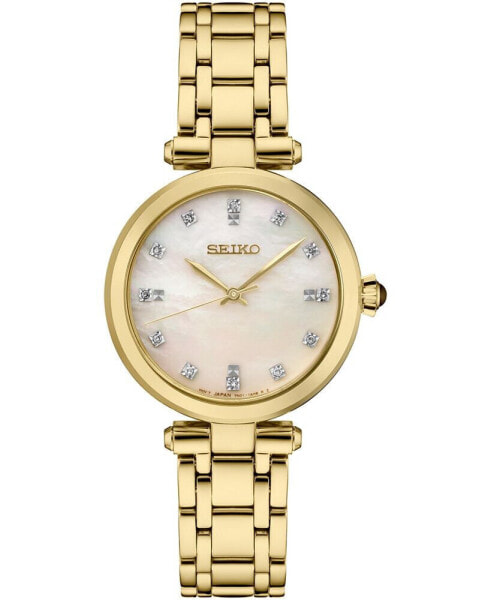 Women's Diamond (1/8 ct. t.w.) Gold-Tone Stainless Steel Bracelet Watch 30mm