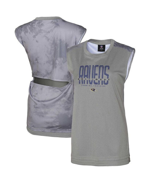 Women's Gray Baltimore Ravens No Sweat Tank Top