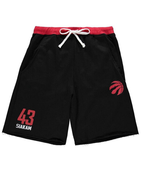 Men's Pascal Siakam Black, Red Toronto Raptors Big and Tall French Terry Name and Number Shorts