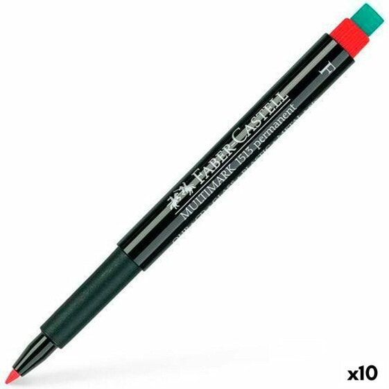 Постоянный маркер Faber-Castell Multimark 1513 F Красный (10 штук)