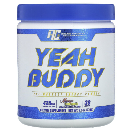 Предтренировочный комплекс Ronnie Coleman Signature Series, Yeah Buddy, энергетический порошок для тренировок, зеленое яблоко, 270 г