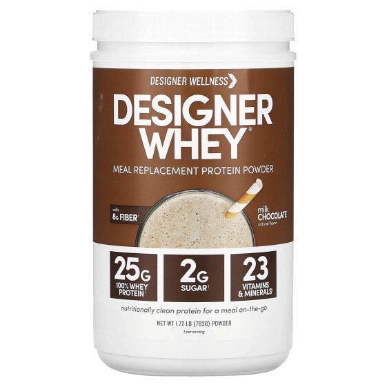 Designer Whey, Meal Replacement Protein Powder, Milk Chocolate, 1.72 lb (783 g)