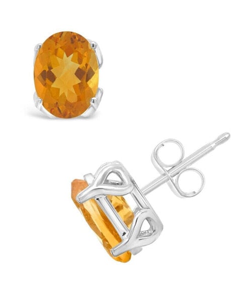 Citrine (2-3/8 ct. t.w.) Stud Earrings in 14K White Gold