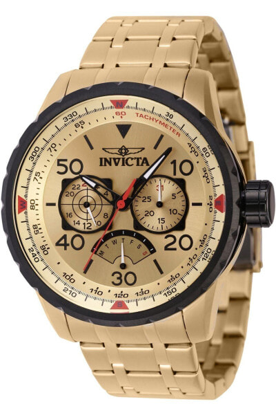 Часы Invicta Aviator 48mm Gold Stainless Steel Watch