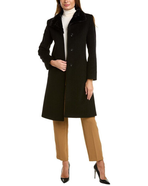 Cinzia Rocca Icons Wool & Cashmere-Blend Coat Women's Black 8