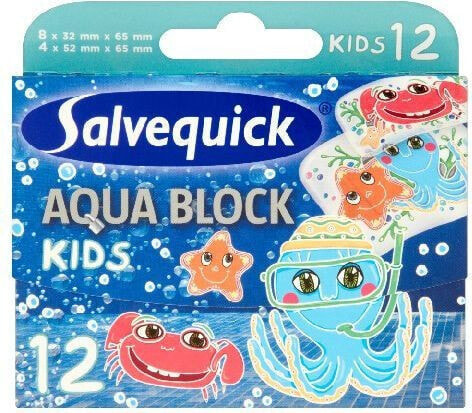 Пластырь водонепроницаемый Salvequick Aqua Block Kids 1 уп-12 шт