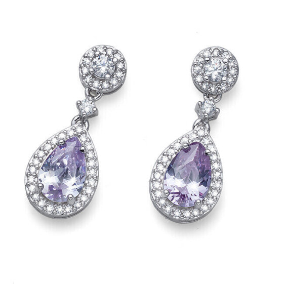 Timeless silver earrings with cubic zircons Vote 62143