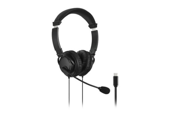 Kensington USB-C Hi-Fi Headphones with Mic - Wired - Calls/Music - Headset - Black