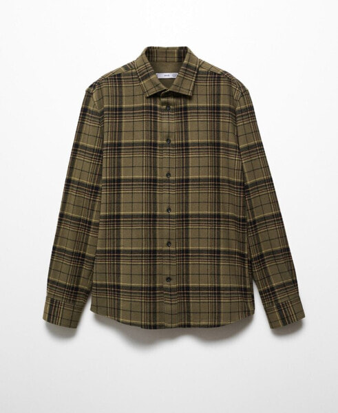 Men's Regular Fit Checked Flannel Shirt