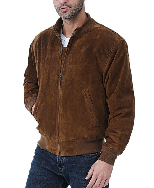 Men WWII Suede Leather Tanker Jacket - Tall