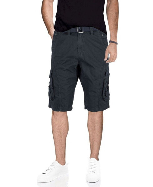 Men's Belted Snap Detail Cargo Shorts