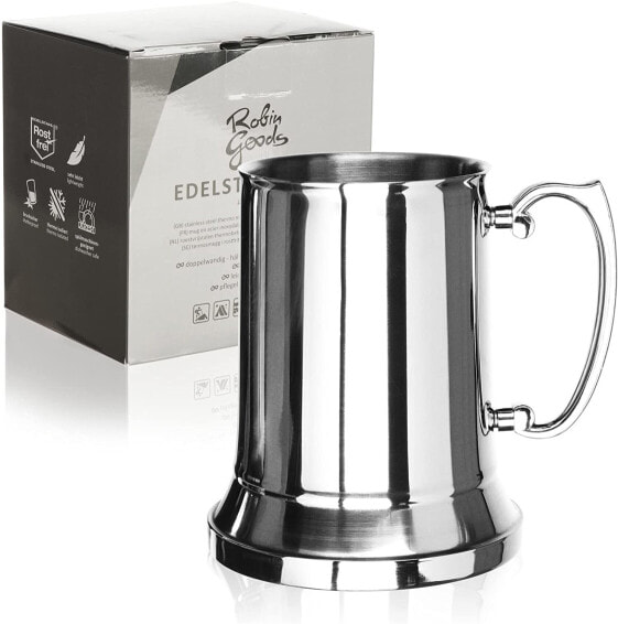 Robin Goods® Stainless Steel Thermal Cup, Coffee Cup, Thermal Drinking Cup Made of High-Quality Stainless Steel, Coffee Pot, Shatterproof, Double-Walled Insulated Cup
