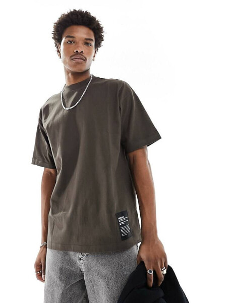 Dr Denim Miller oversized fit t-shirt in dark cedar brown