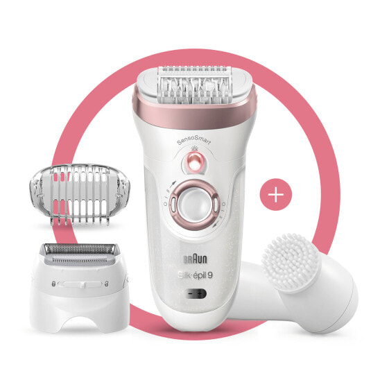 Эпилятор Braun Silk-épil 9 SensoSmart 9/880 - Розовое золото - Белый - 40 щипцов - Германия - Ом - аккумулятор - 100 - 240 В