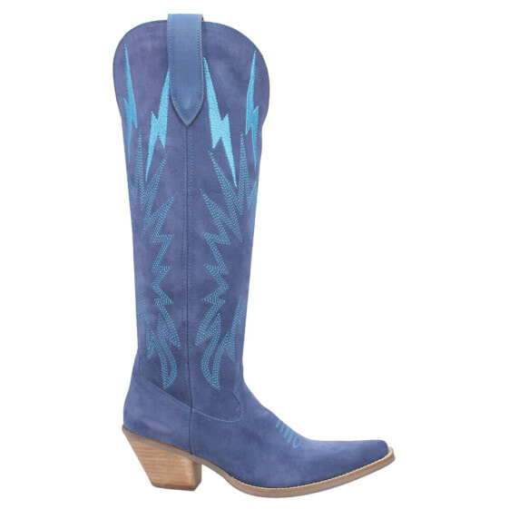 Dingo Thunder Road Embroidered Snip Toe Cowboy Womens Blue Casual Boots DI597-4