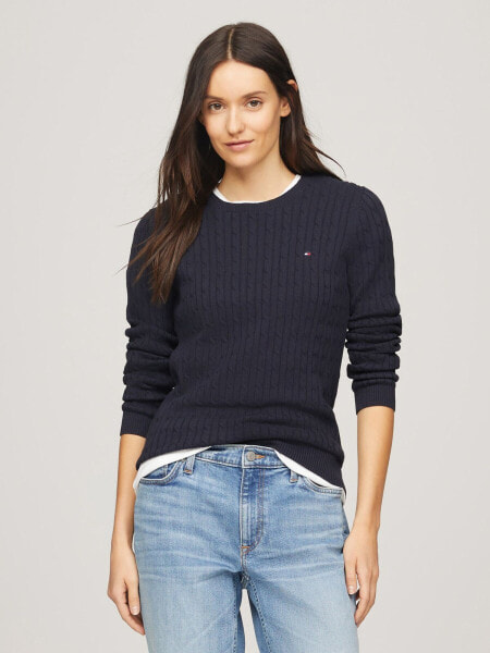 Long-Sleeve Cable Sweater