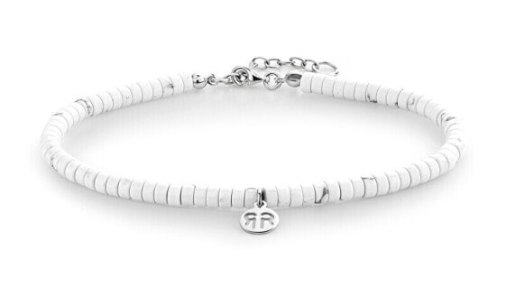 White beaded bracelet Anklet Slices Virgin White RR-AK006-S
