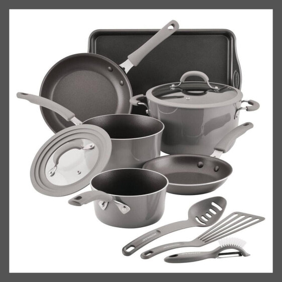 \nПосуда для готовки Rachael Ray Cook and Create 11pc Aluminum Non-Stick Set Grey