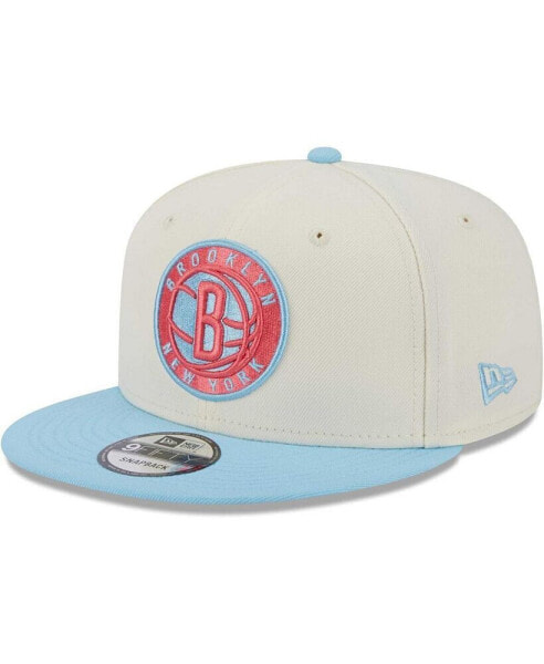 Men's White, Powder Blue Brooklyn Nets 2-Tone Color Pack 9FIFTY Snapback Hat