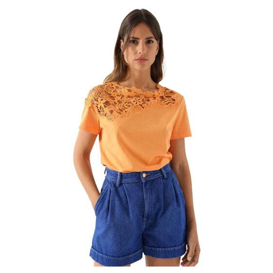 SALSA JEANS Lace Detail short sleeve T-shirt