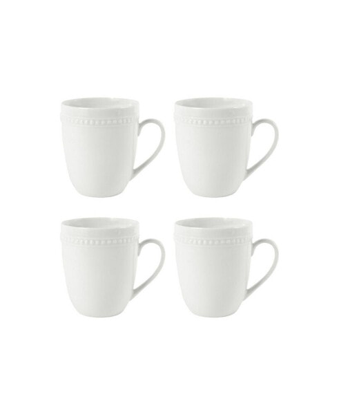 Everyday Whiteware Beaded Mug 4 Piece Set