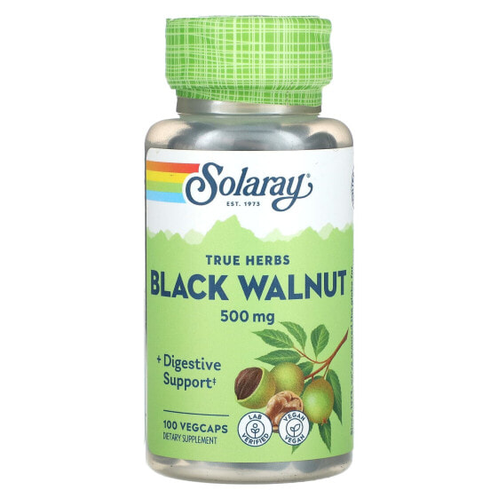 Solaray, True Herbs, черный орех, 500 мг, 100 вегетарианских капсул