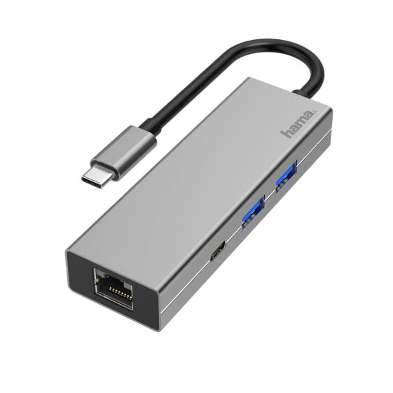Hama 00200108 - USB 3.2 Gen 1 (3.1 Gen 1) Type-C - 100 W - 10,100,1000 Mbit/s - Grey - 4K Ultra HD - RJ-45 - USB 3.2 Gen 1 (3.1 Gen 1) Type-A - USB 3.2 Gen 1 (3.1 Gen 1) Type-C