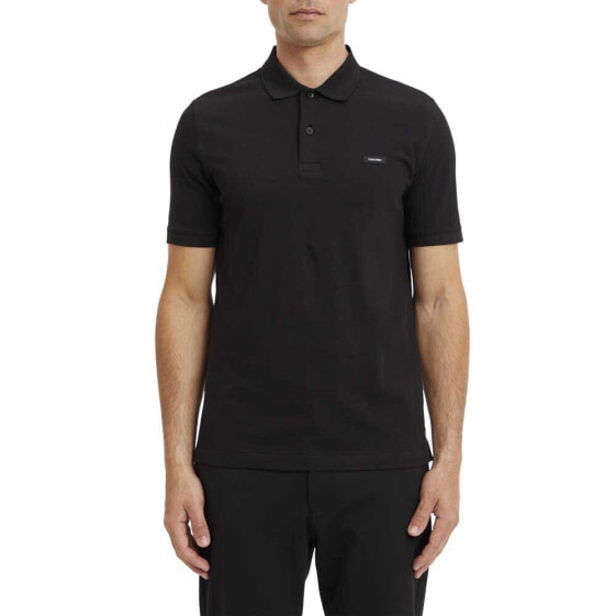 CALVIN KLEIN Stretch Pique Slim Button short sleeve polo