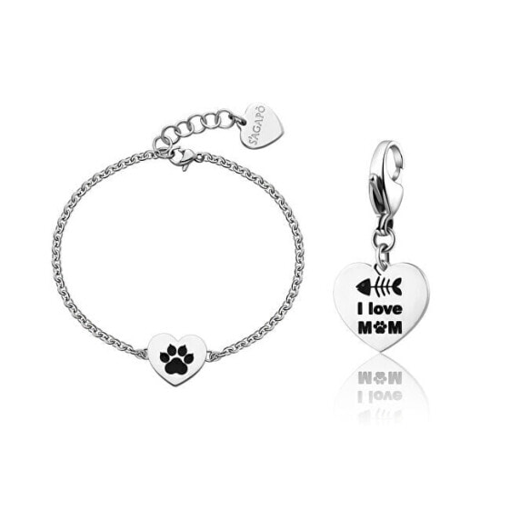 Heart bracelet with Me + You pendant SEY24