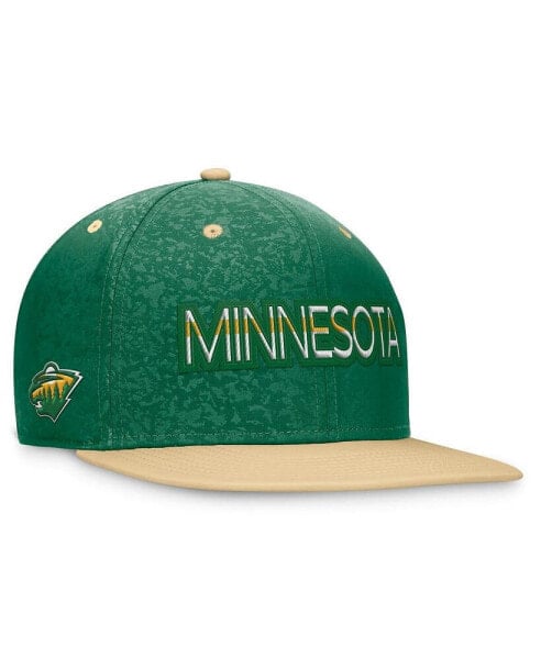 Men's Kelly Green, Yellow Minnesota Wild Authentic Pro Snapback Hat