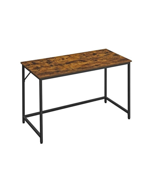 Computer Desk, 47.2-Inch Writing Desk, Home Office Small Study Workstation, Steel Frame, Rustic Brown