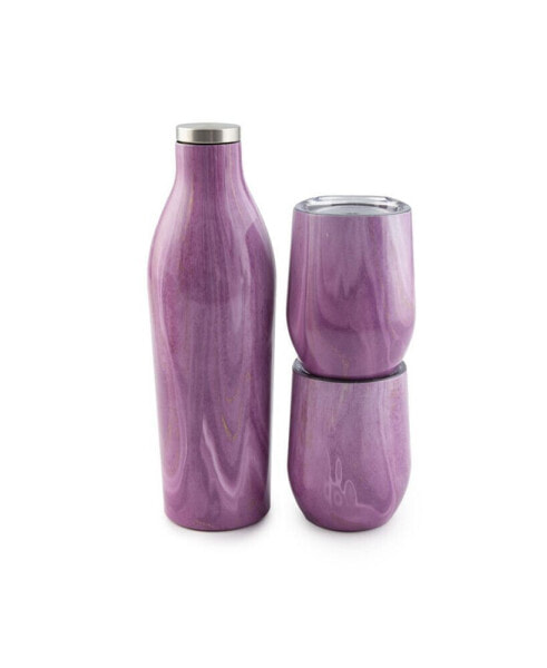 Insulated 25 Oz Wine Growler and 12 Oz Wine Tumbler Set, 3 Pieces