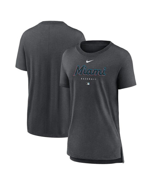 Футболка женская Nike Miami Marlins Authentic Collection Early Work из трикотажа с примесью хлопка