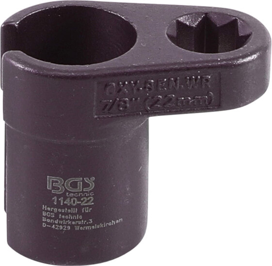 BGS Oxygen Sensor Socket, 22 mm, 7/8 Inch x 50 mm, 12.5 mm, 1/2 Drive, 1140 – 22