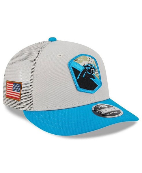 Men's Stone, Blue Carolina Panthers 2023 Salute To Service Low Profile 9FIFTY Snapback Hat