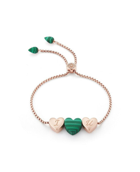 Браслет LuvMyJewelry Heart Malachite Rose Gold