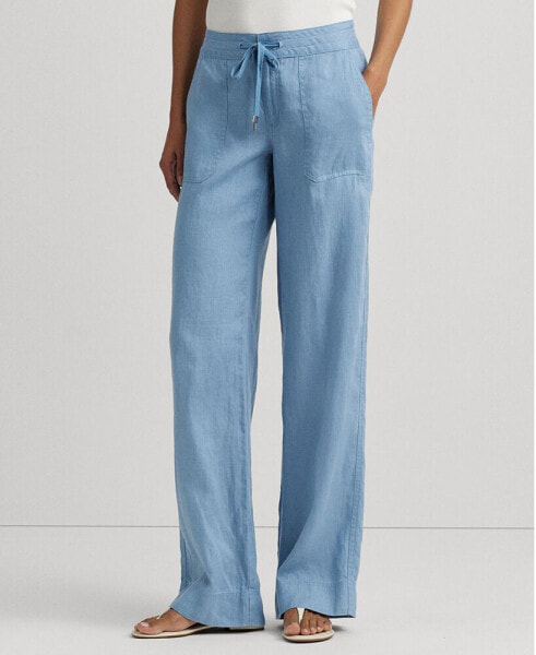 Wide-Leg Linen Pants