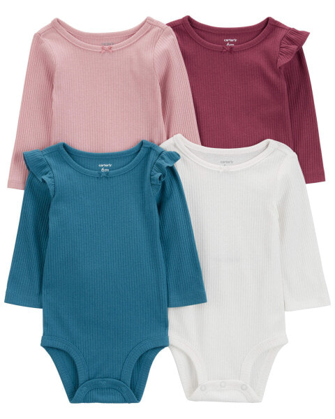 Baby 4-Pack Long-Sleeve Bodysuits 9M