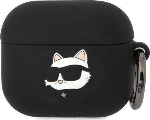 Karl Lagerfeld Etui Karl Lagerfeld KLA3RUNCHK Apple AirPods 3 cover czarny/black Silicone Choupette Head 3D