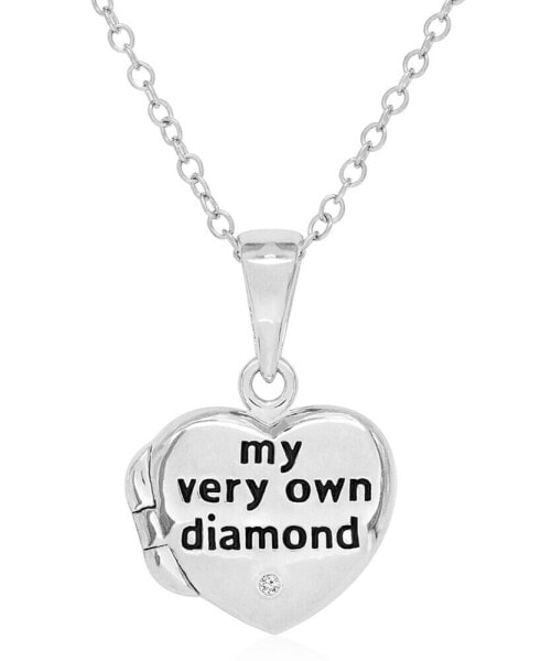 Children's Diamond Accent Locket in Sterling Silver