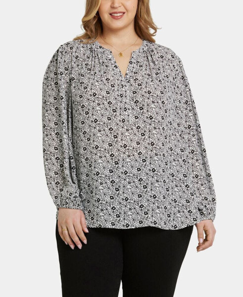 Plus Size Puff Sleeve Popover Top