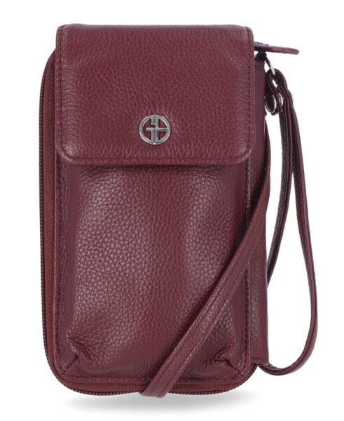 Softy Leather Tech Crossbody Wallet, Created for Macy's