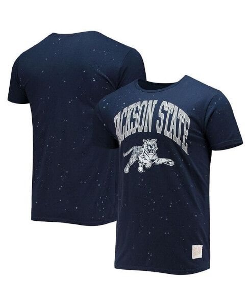 Men's Navy Jackson State Tigers Bleach Splatter T-shirt