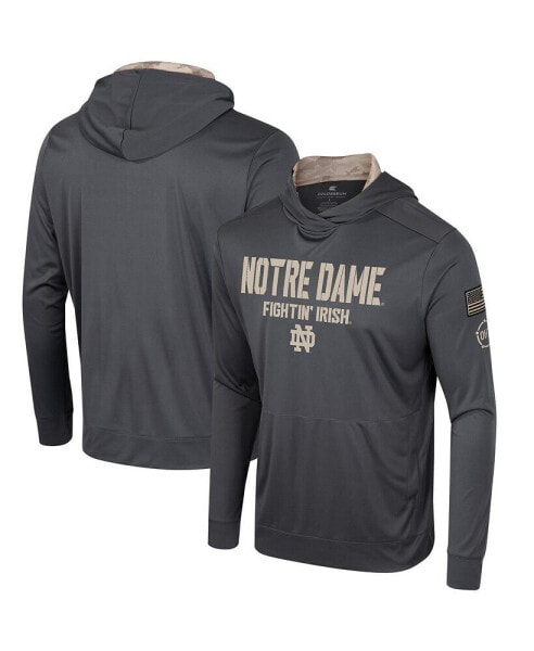 Men's Charcoal Notre Dame Fighting Irish OHT Military-Inspired Appreciation Long Sleeve Hoodie T-shirt