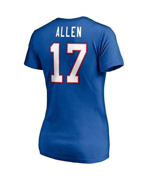 Women's Josh Allen Royal Buffalo Bills Player Icon Name and Number V-Neck T-shirt