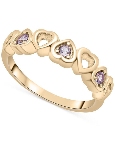 Кольцо Macy's Purple Sapphire Heart Band.