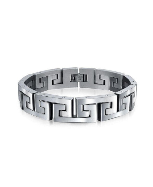 Stylish Masculine Geometric Infinity Key Link Bracelet Teens Men Gold Tone Stainless Steel 9 Inch 12MM