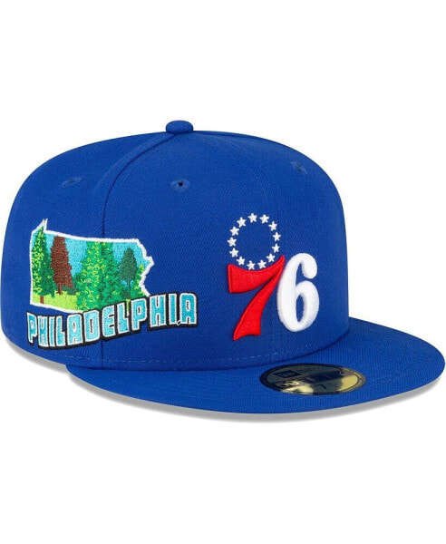 Men's Royal Philadelphia 76ers Stateview 59FIFTY Fitted Hat