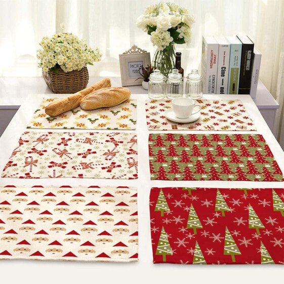 X-Labor Modern Place Mats High-quality Cotton and Linen 42 x 32 cm Set of 6